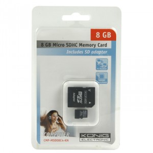 MicroSDHC-kaart 8 GB Class 4